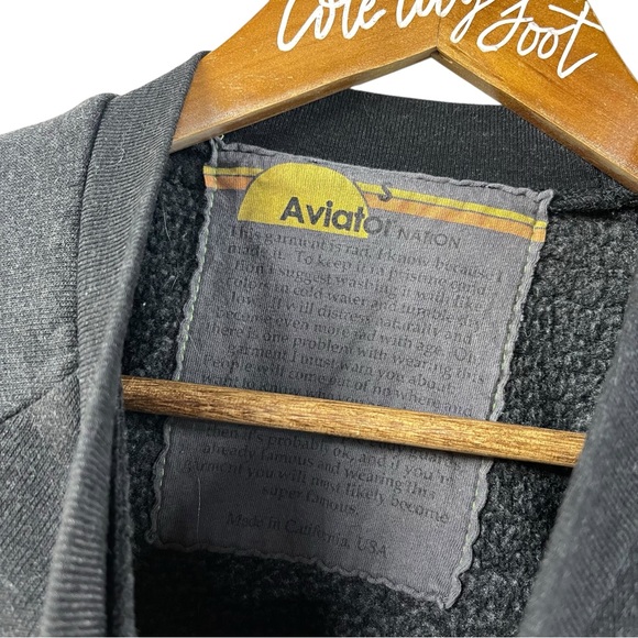 Aviator Nation Bolt Smiley Cropped Crew Sweatshirt Small - Picture 5 of 8